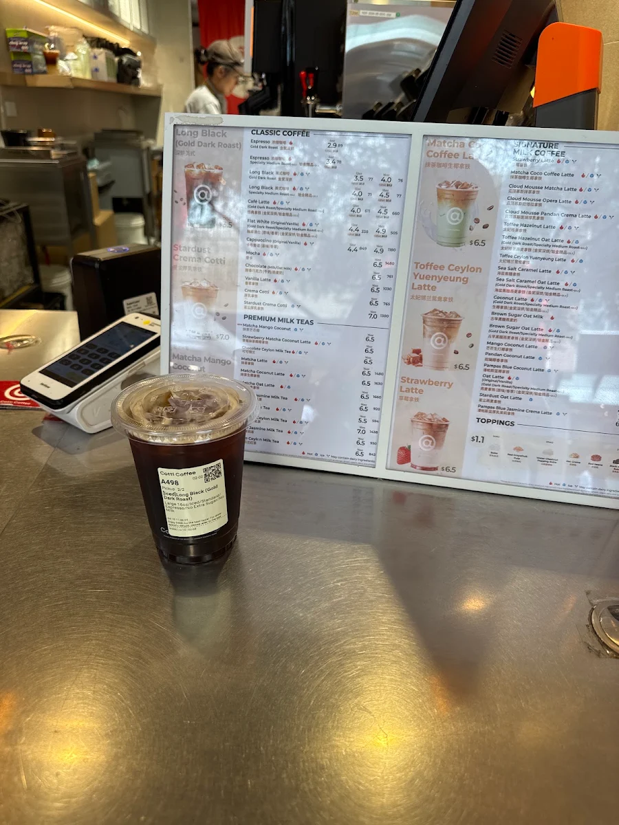 Menu, COTTI COFFEE (Chatswood)