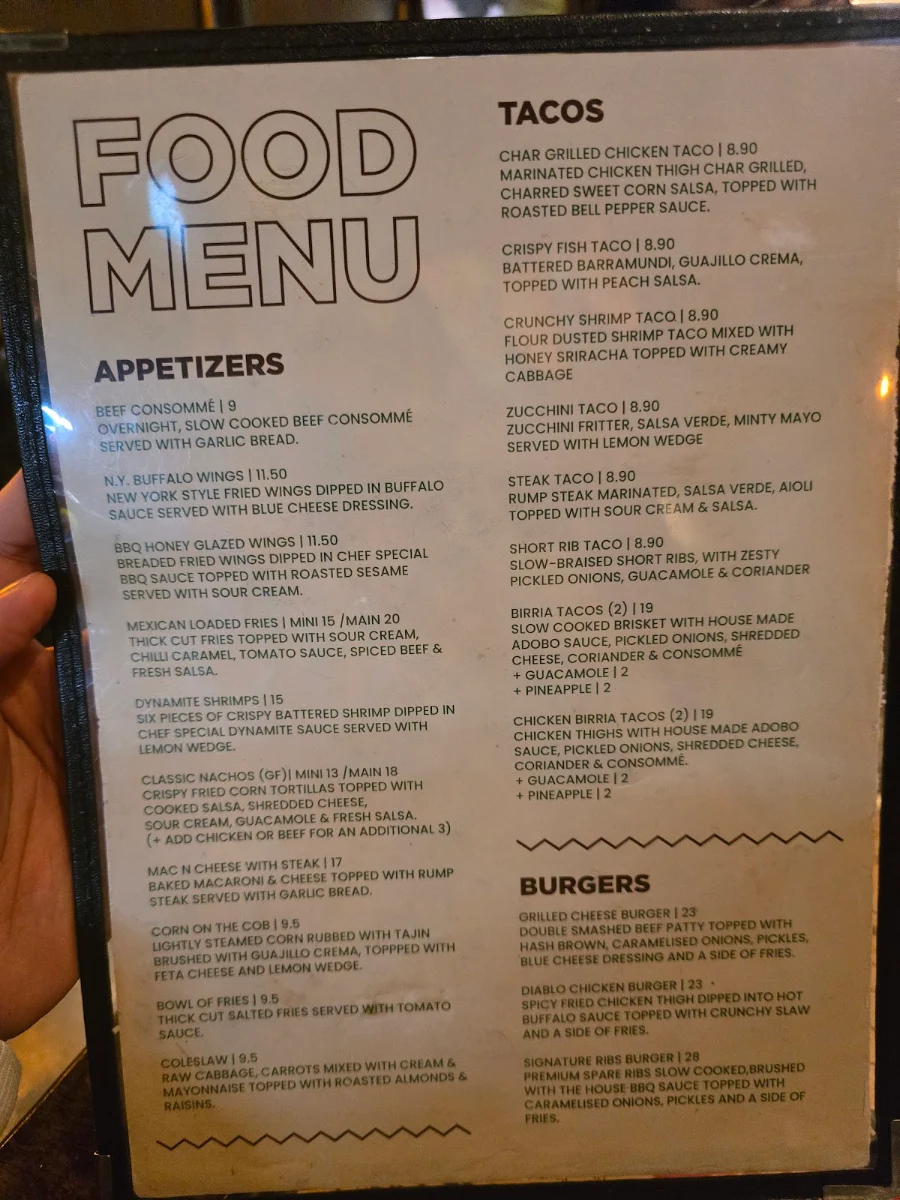 Menu, Street Taste