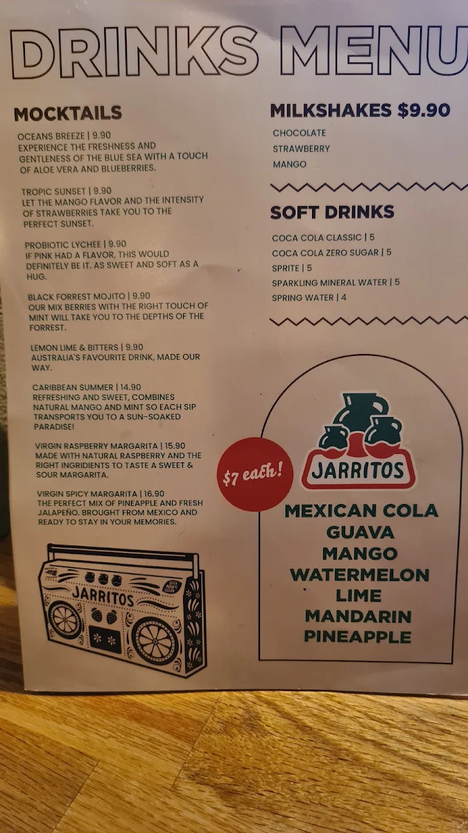 Menu, Street Taste
