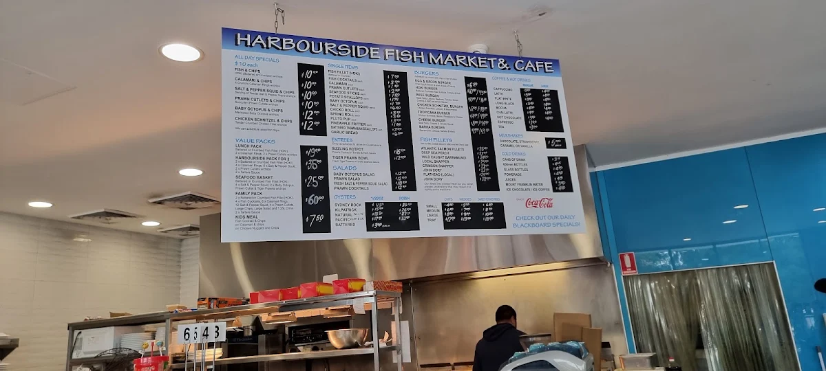 Menu, Harbourside Fish Market and Cafe