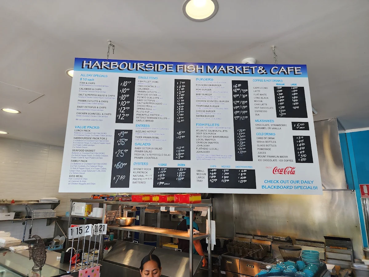 Menu, Harbourside Fish Market and Cafe