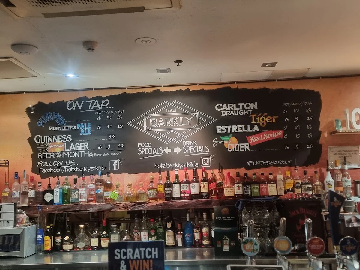 Menu, Hotel Barkly