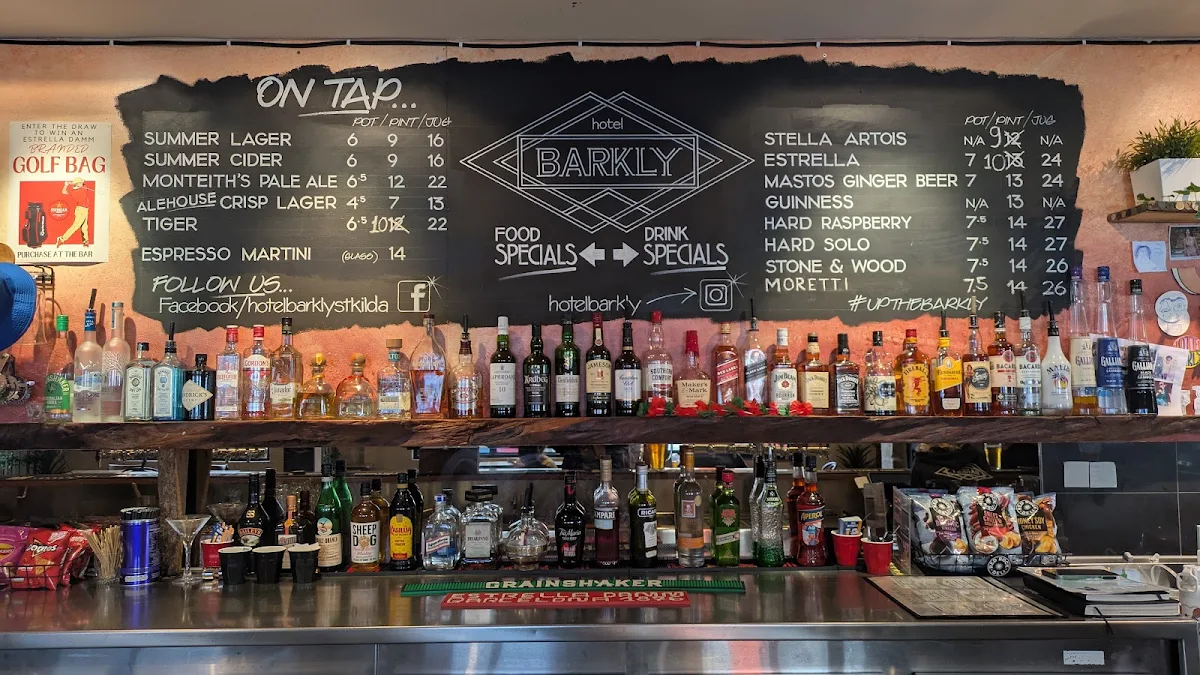 Menu, Hotel Barkly