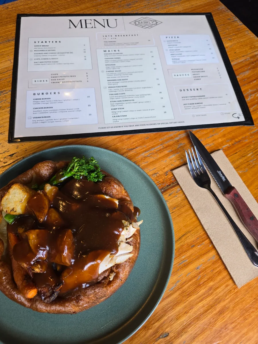 Menu, Hotel Barkly