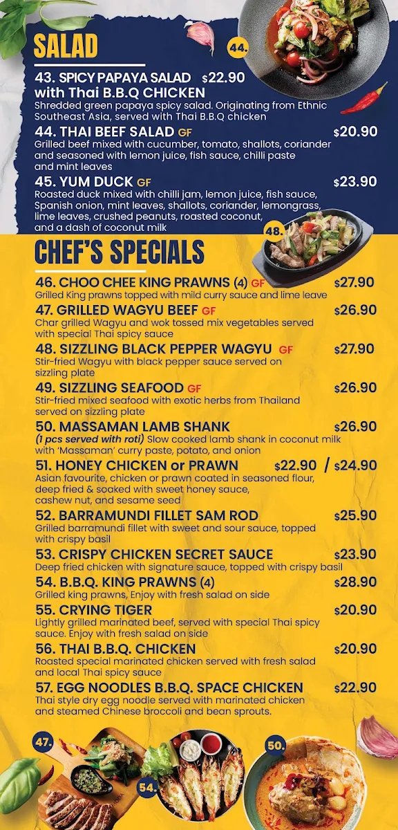 Menu, Stamp Thai Restaurant