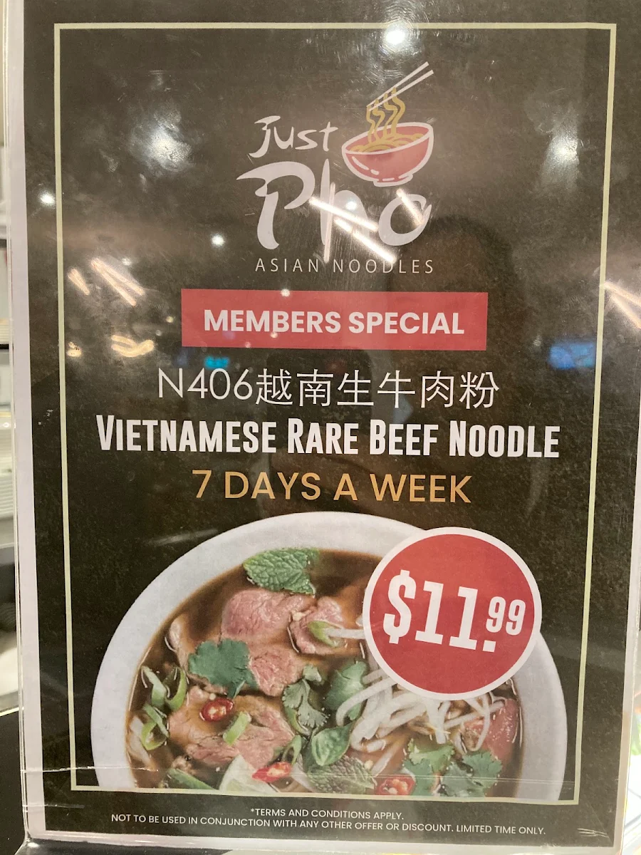 Menu, Just Pho