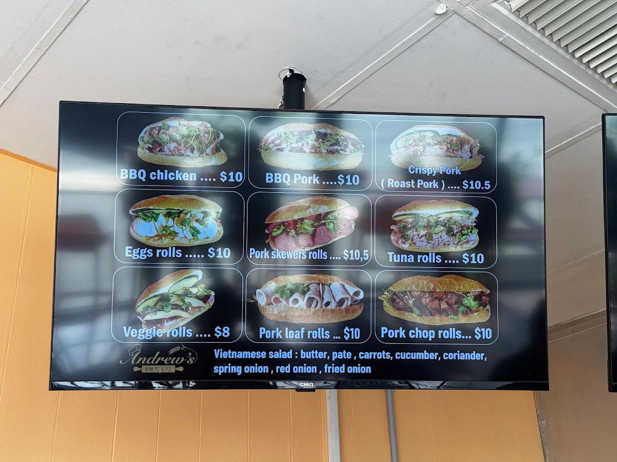 Menu, Andrew’s Banh Mi &Pie - Thomastown