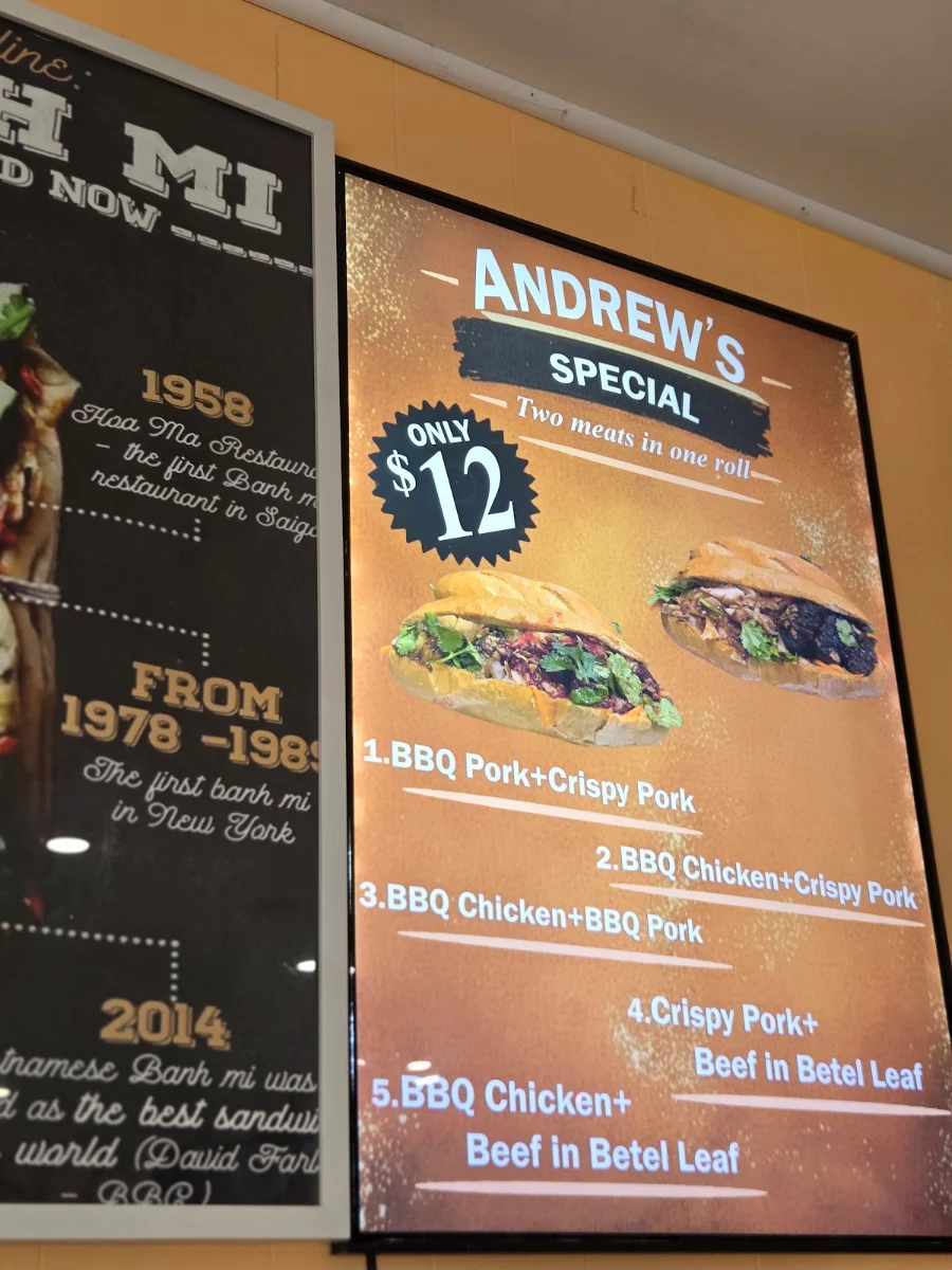 Menu, Andrew’s Banh Mi &Pie - Thomastown