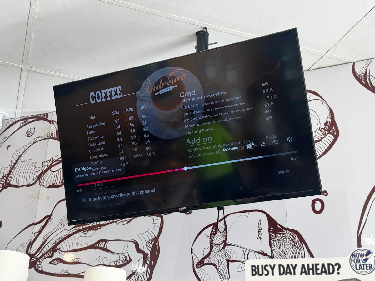 Menu, Andrew’s Banh Mi &Pie - Thomastown
