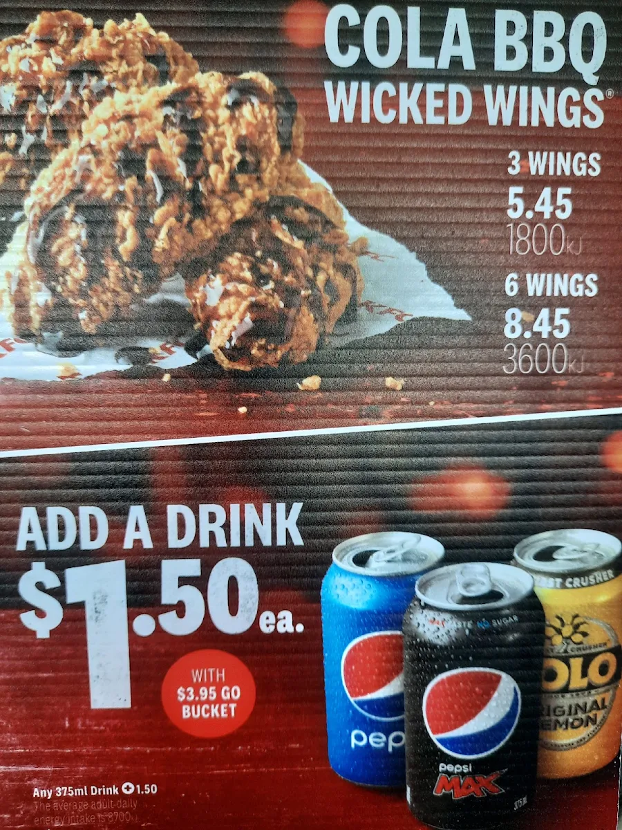Menu, KFC Merrylands