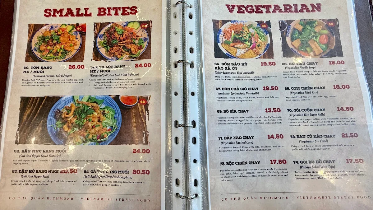 Menu, Co Thu Quan Richmond