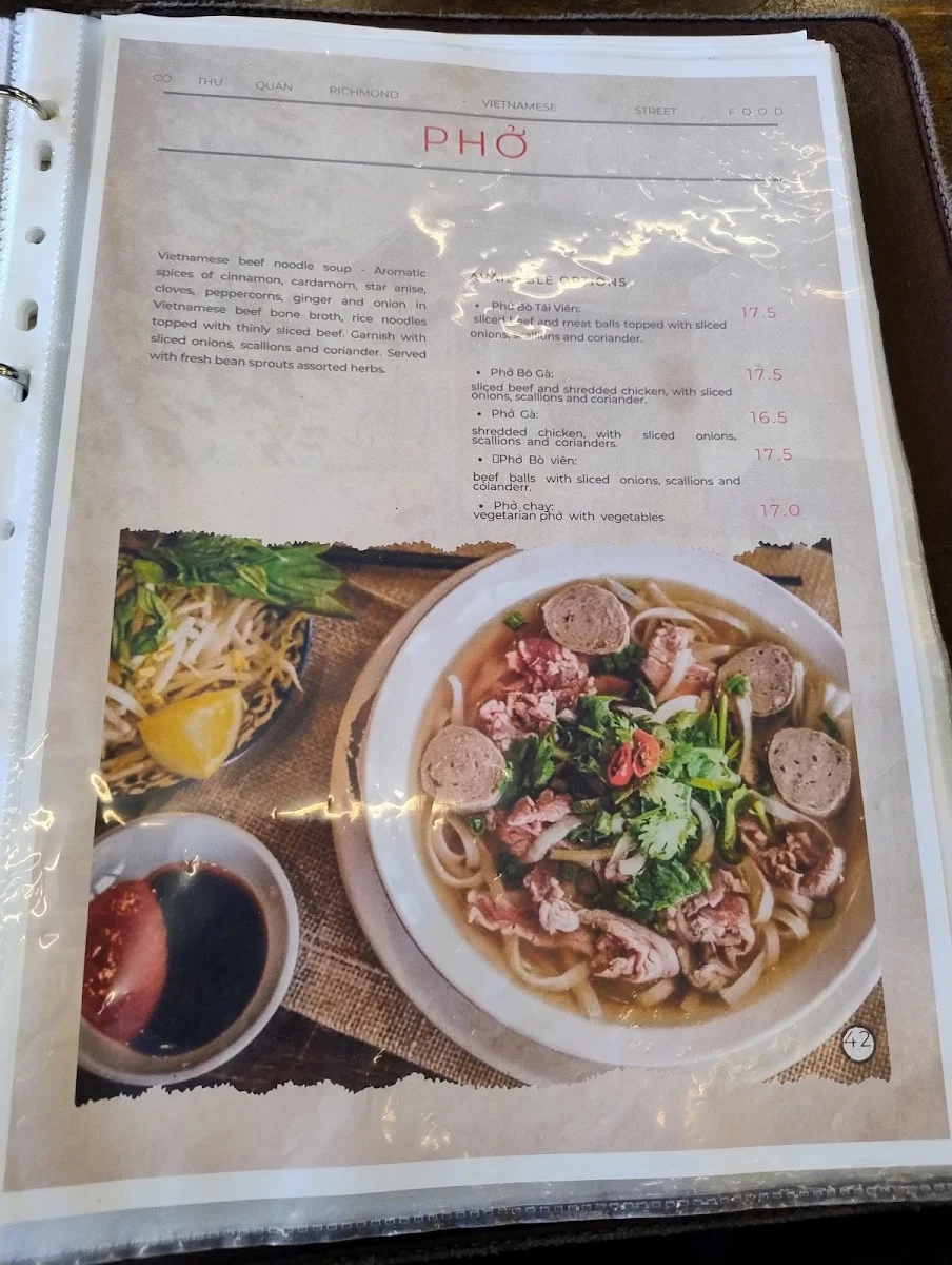 Menu, Co Thu Quan Richmond