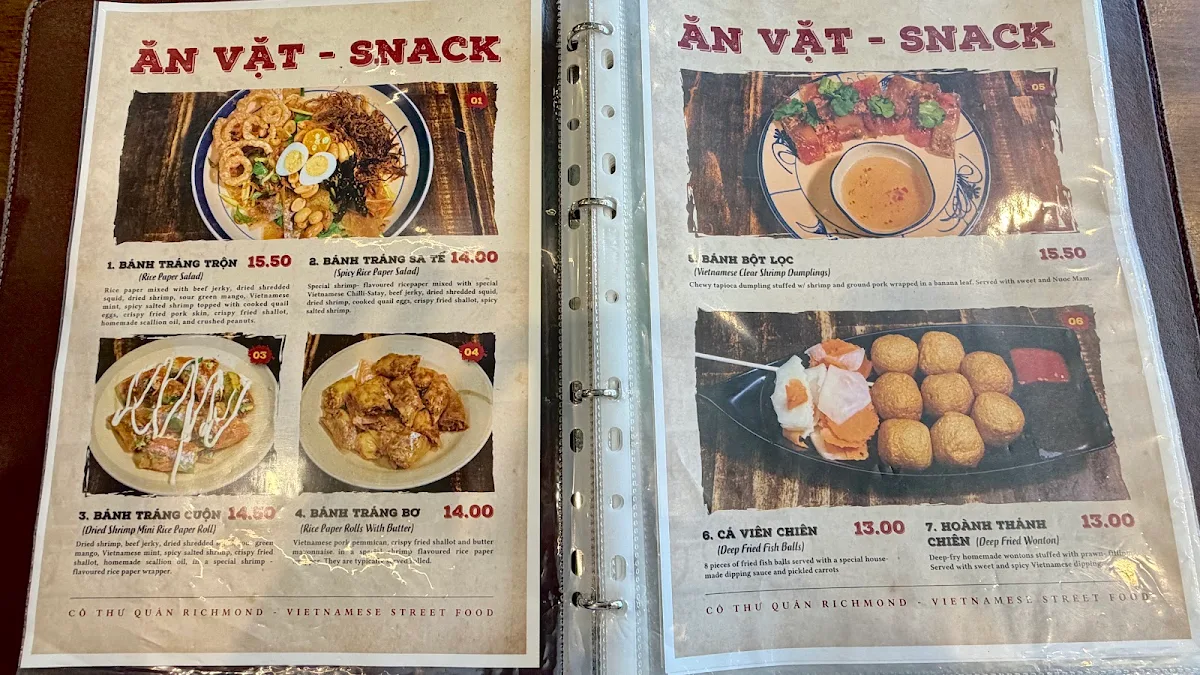 Menu, Co Thu Quan Richmond