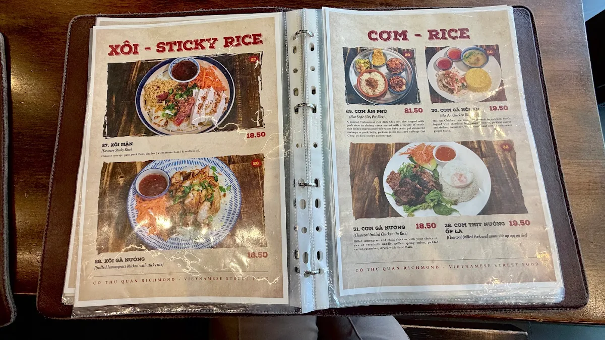 Menu, Co Thu Quan Richmond