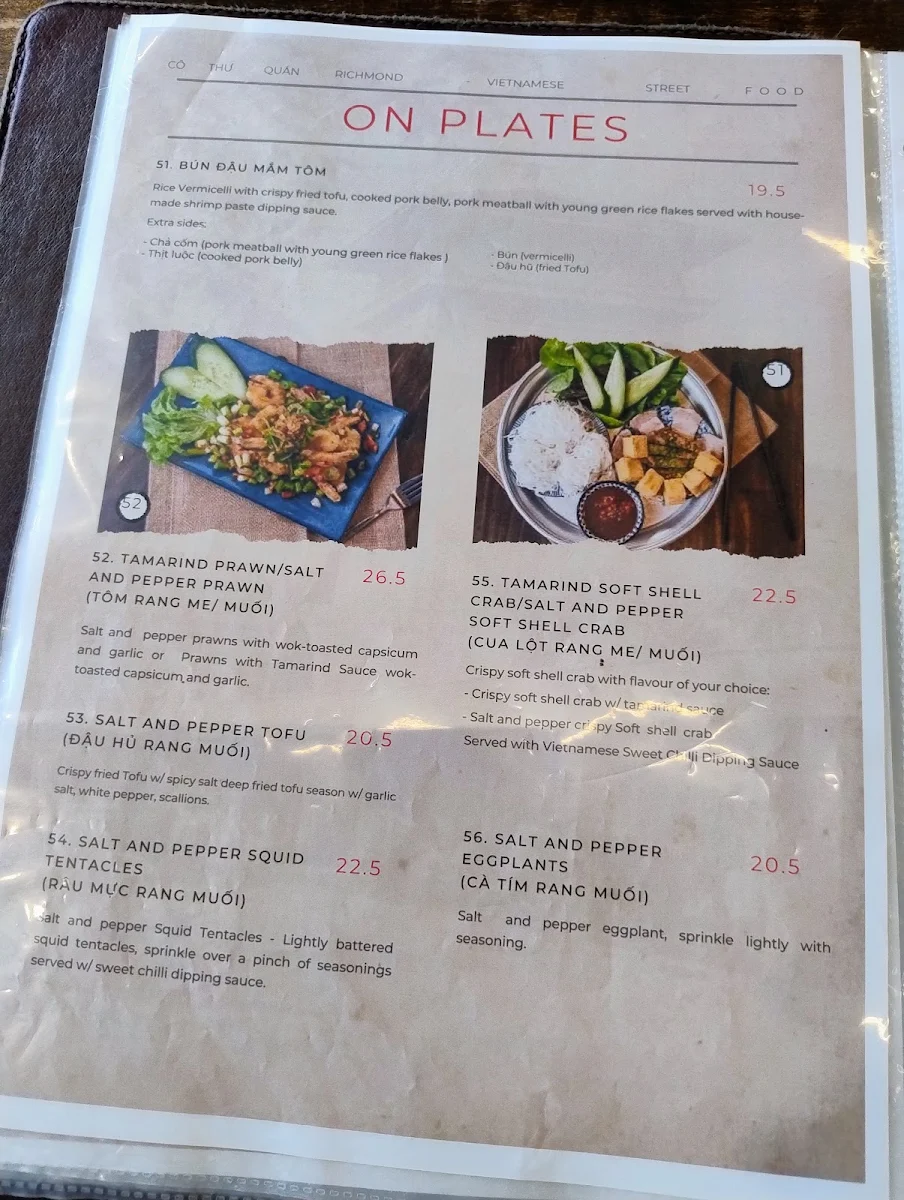 Menu, Co Thu Quan Richmond