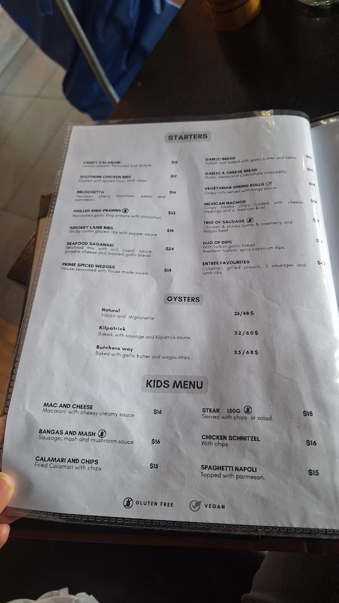 Menu, Butcher's Prime Shepparton
