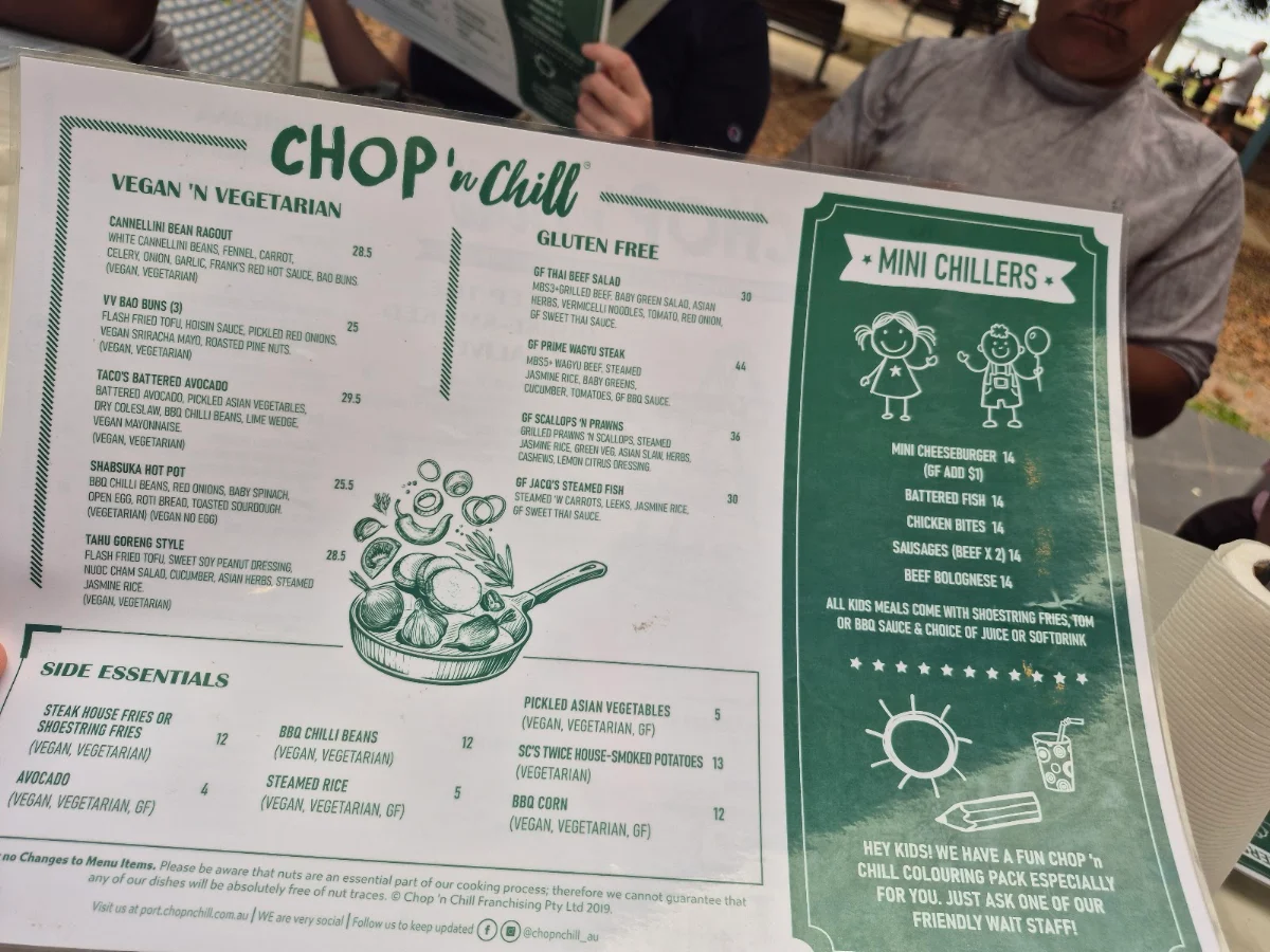 Menu, Chop 'n Chill