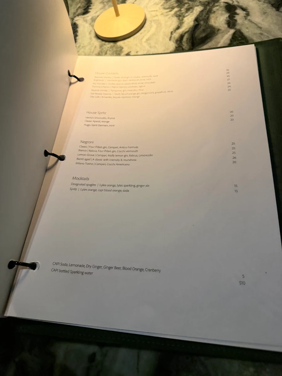 Menu, Henrys