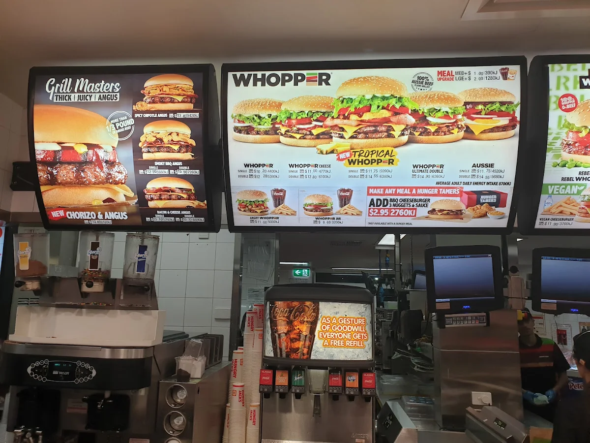 Menu, Hungry Jack's Burgers Thomastown