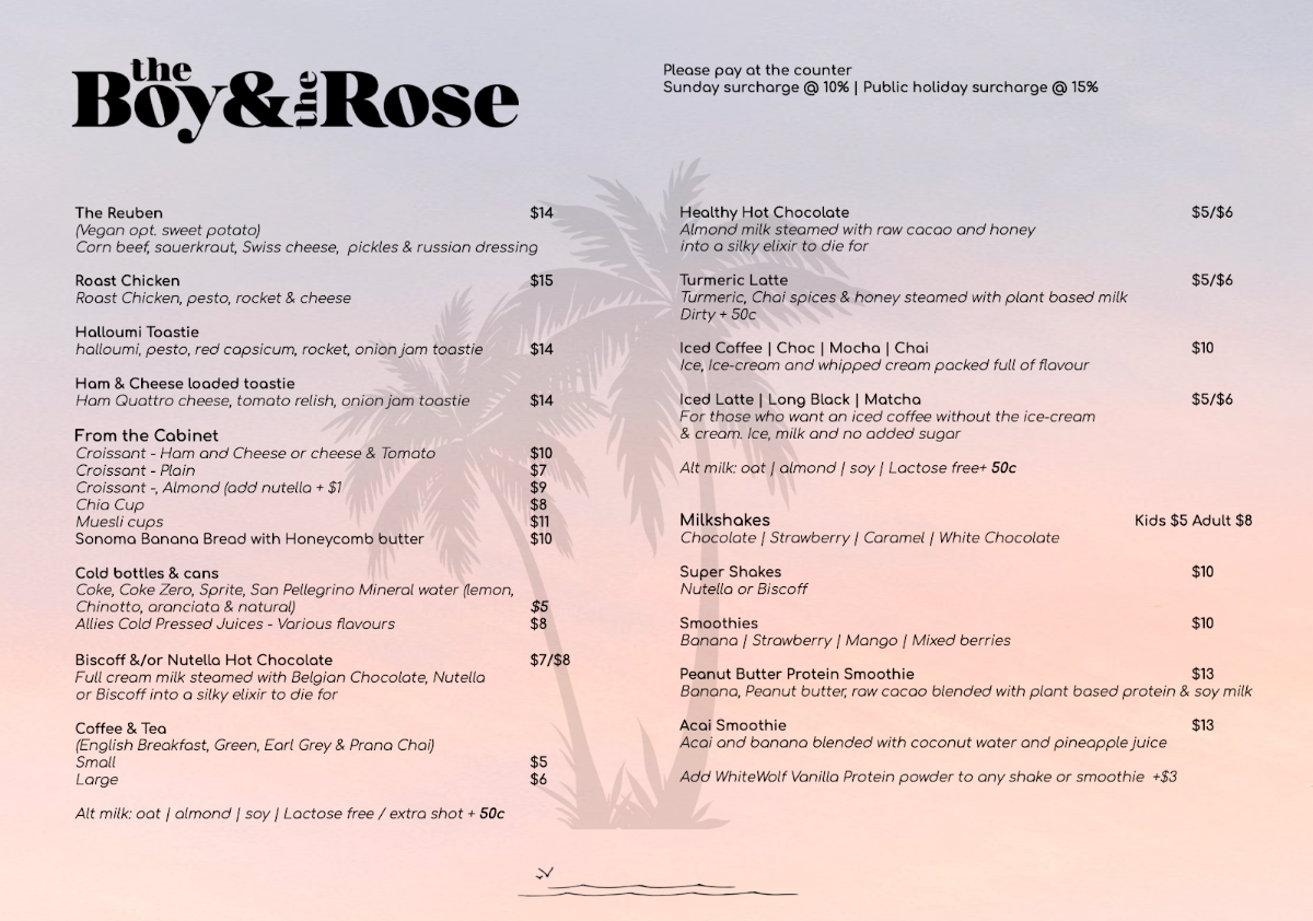 Menu, The Boy & The Rose
