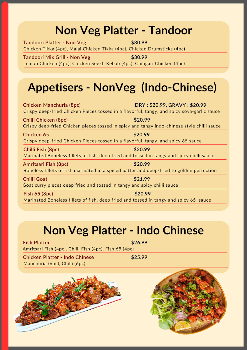 Menu, Chulah Indian Restaurant