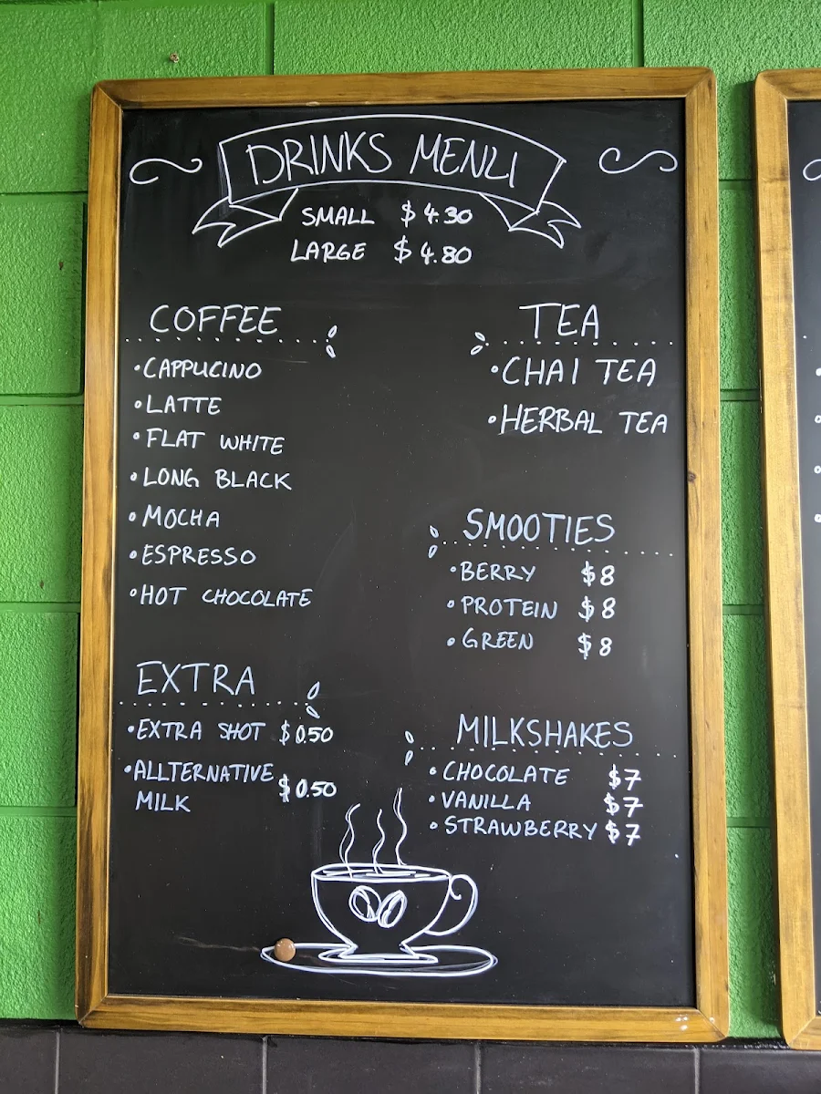 Menu, Giggles Cafe/Espresso Bar