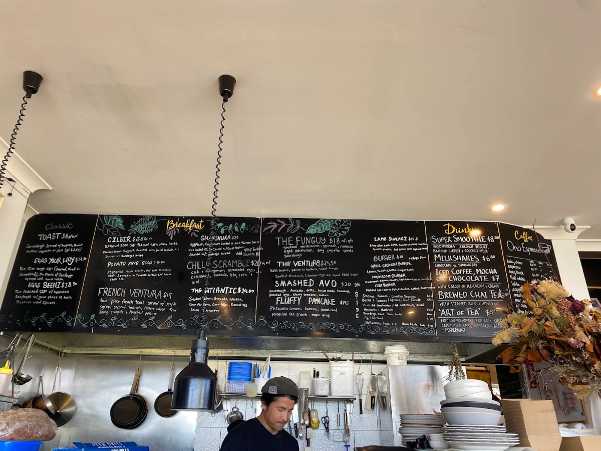 Menu, Ventura Cafe & Surf