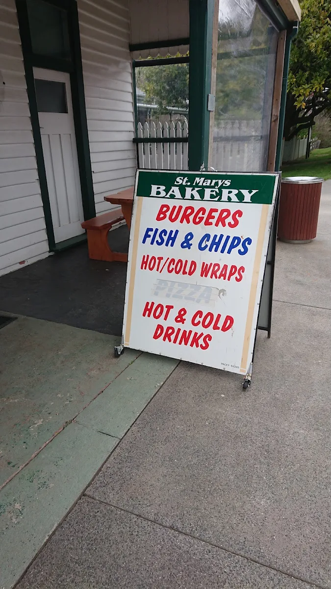 Menu, St Marys Bakery