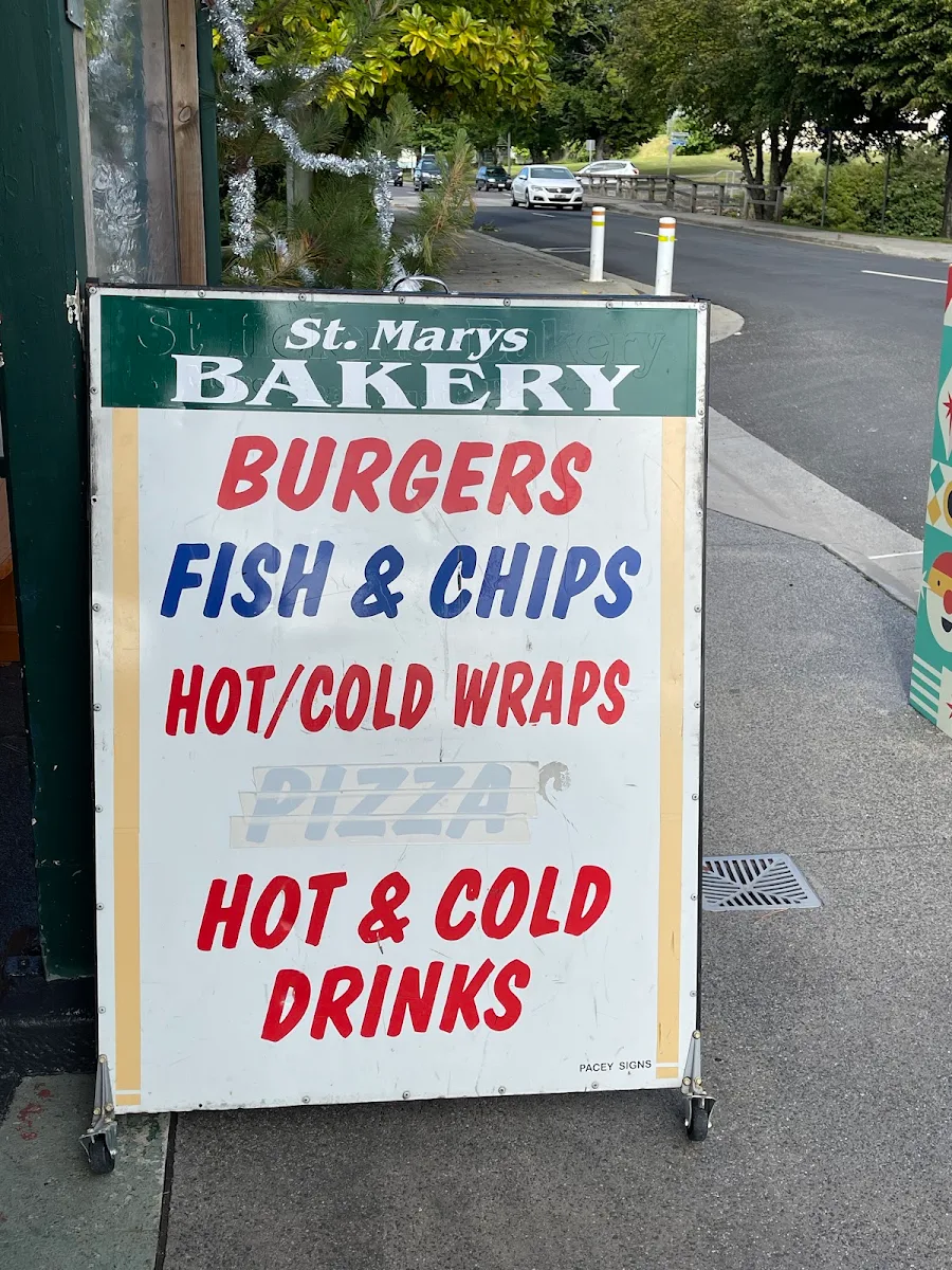 Menu, St Marys Bakery