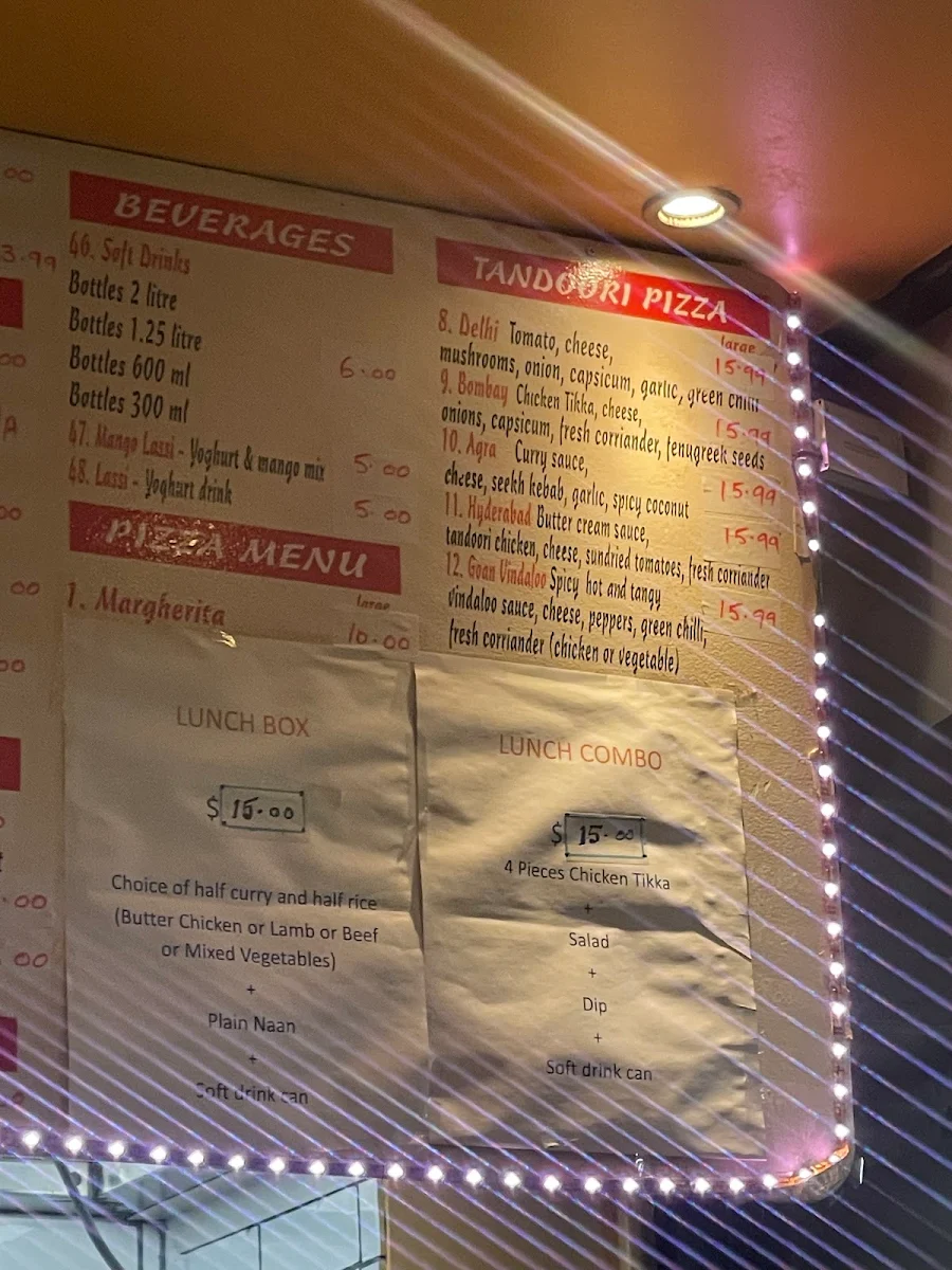 Menu, Bombay Cafe & Takeaway