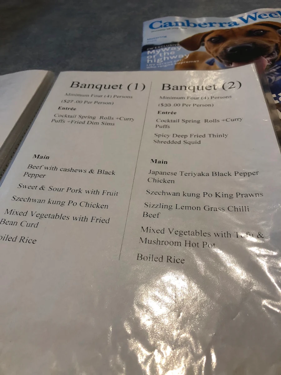 Menu, The East Kitchen