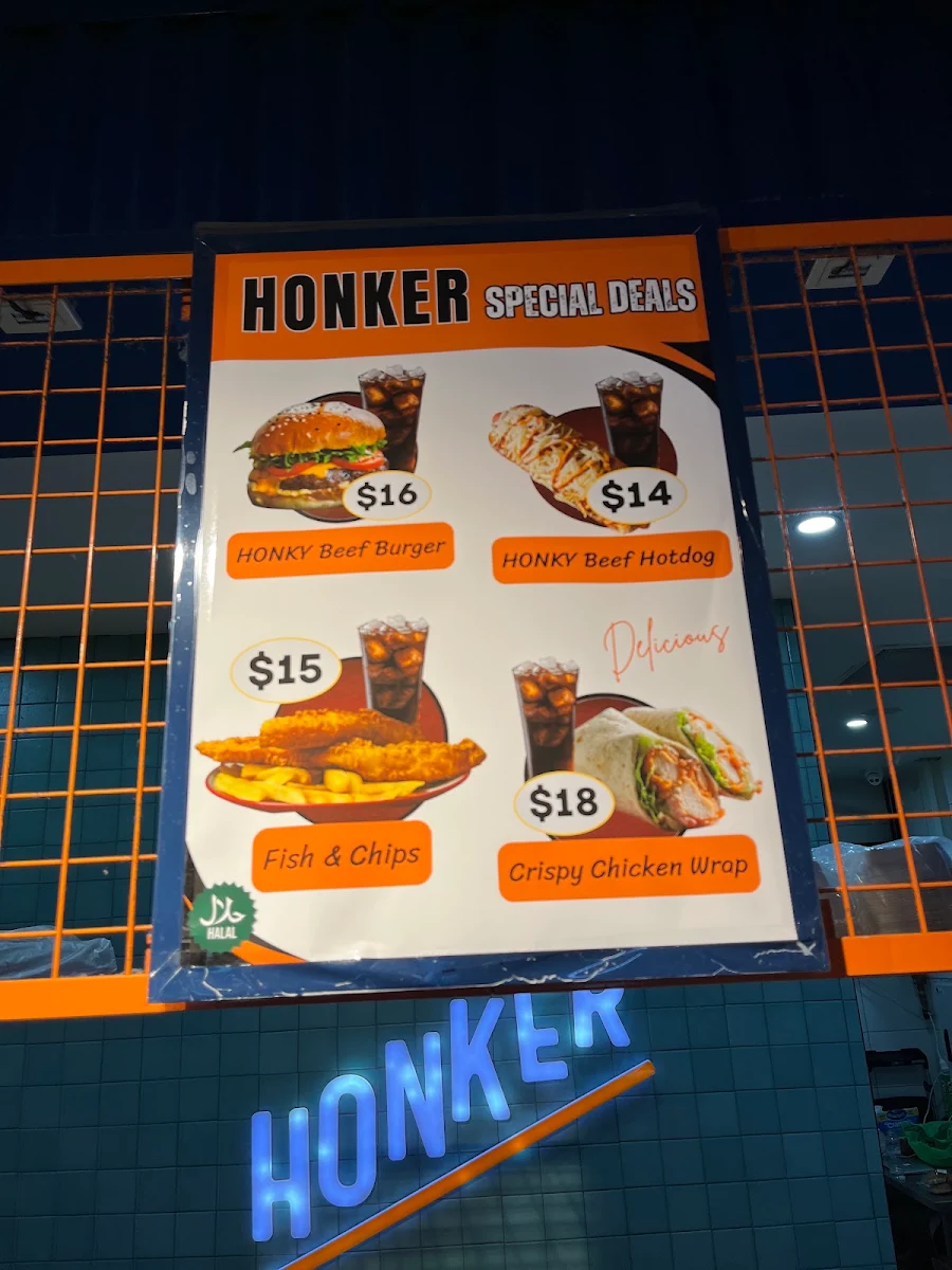 Menu, Honker Burgers