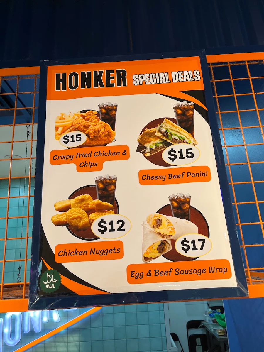 Menu, Honker Burgers