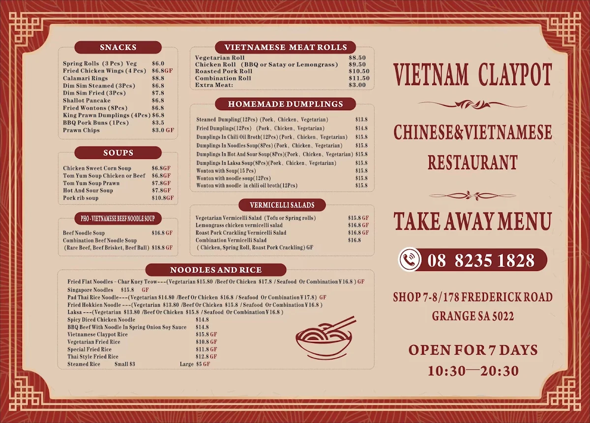 Menu, Vietnam Claypot