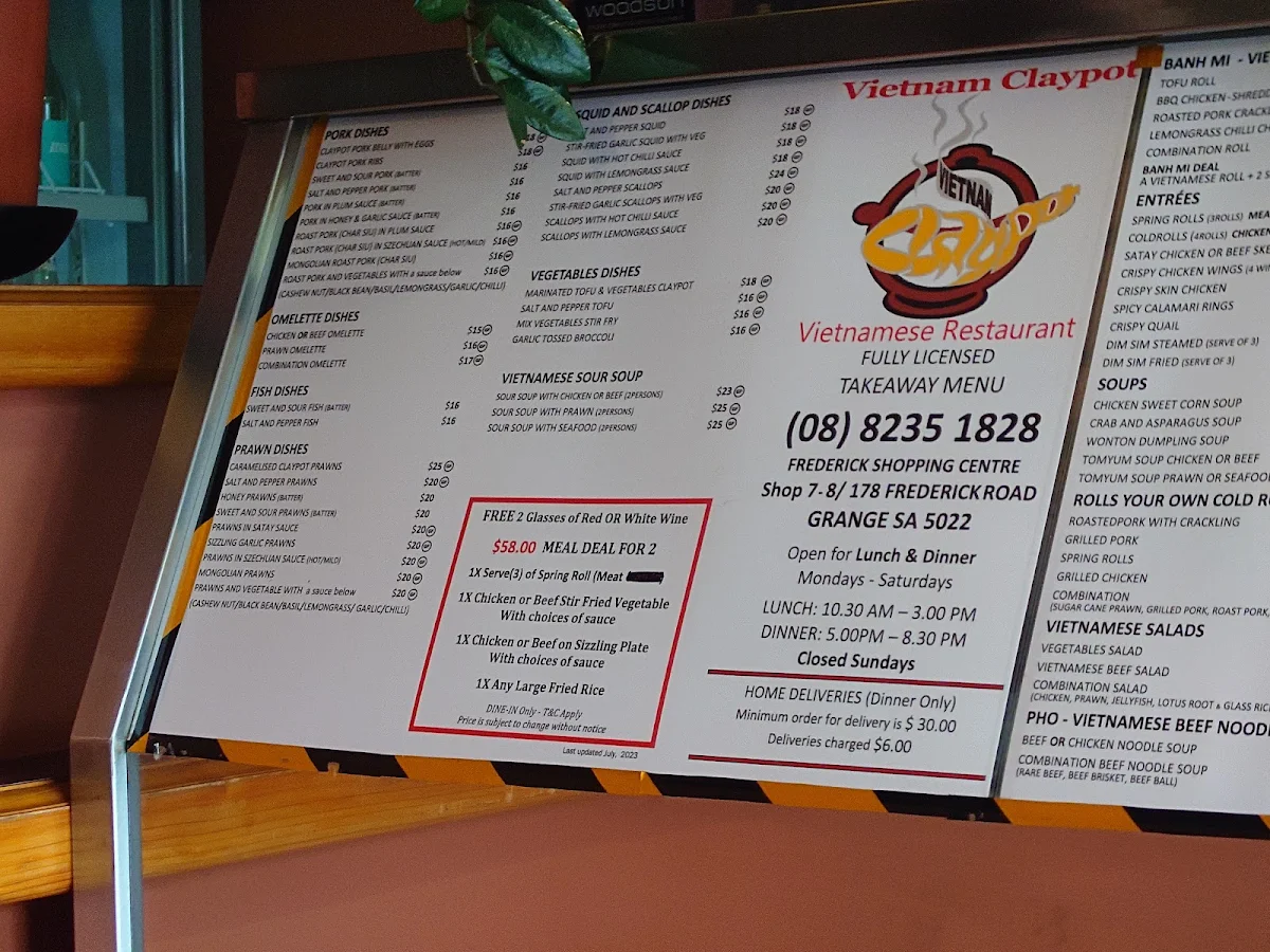 Menu, Vietnam Claypot