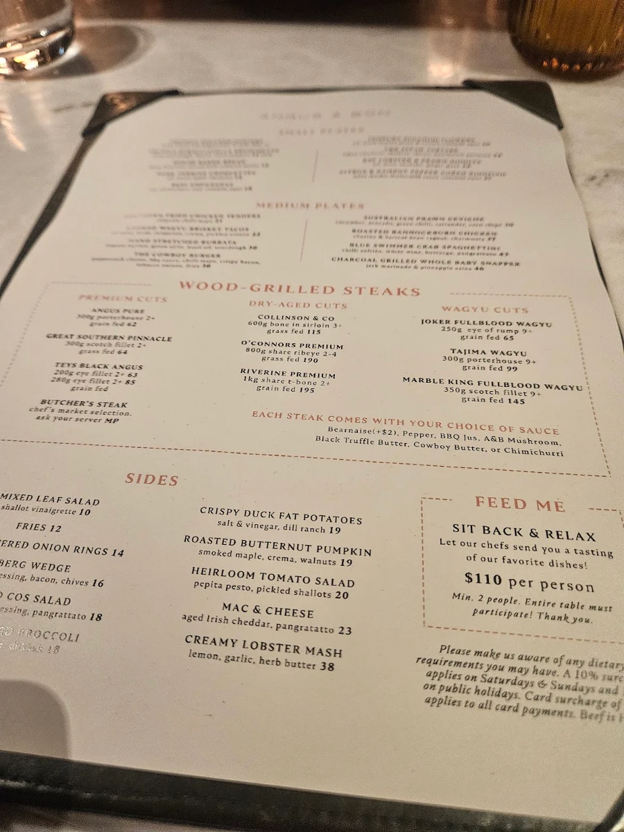 Menu, Angus & Bon