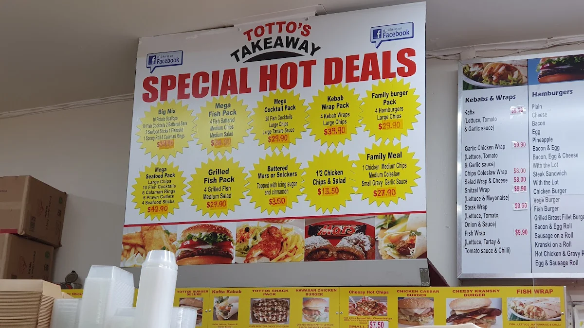 Menu, Totto's Take Away
