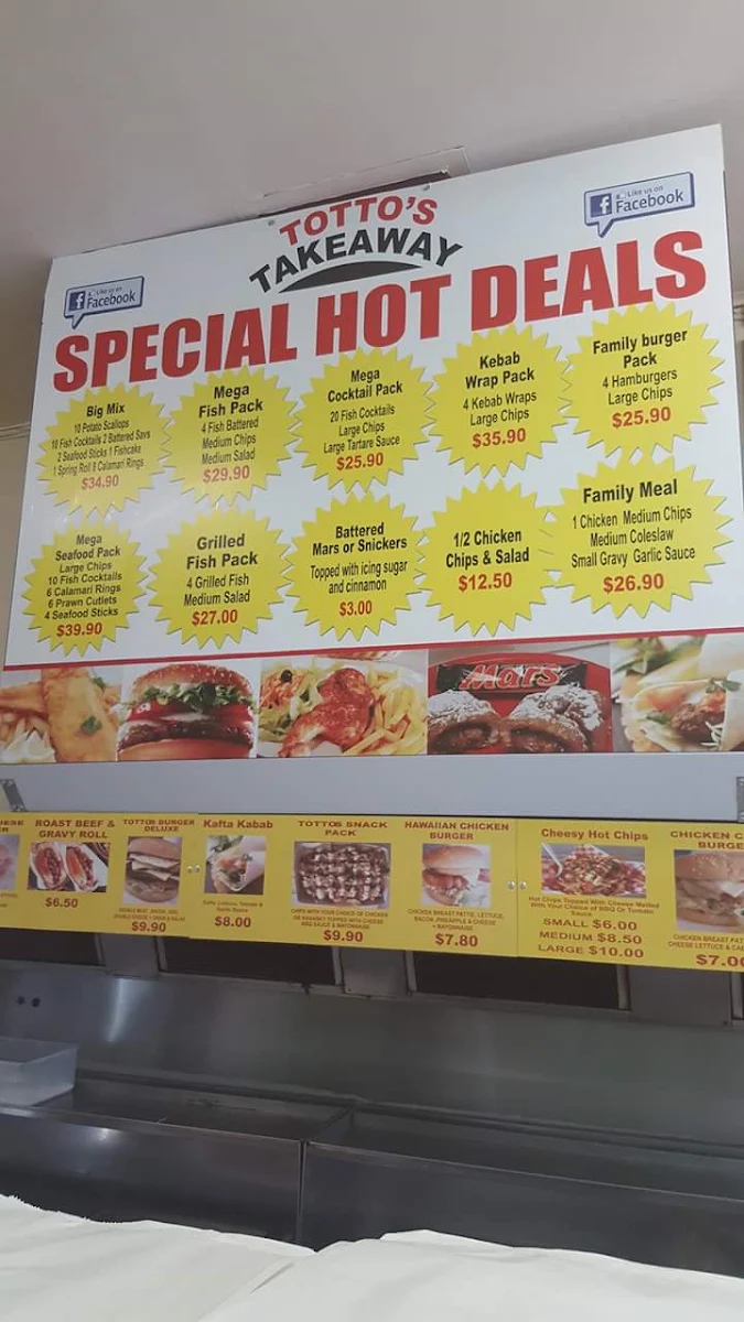 Menu, Totto's Take Away