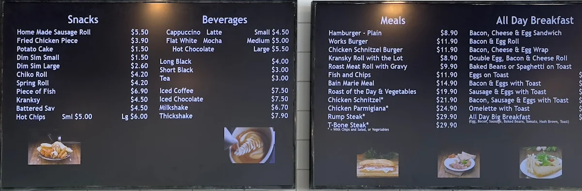 Menu, Crossing Point Diner & Takeaway