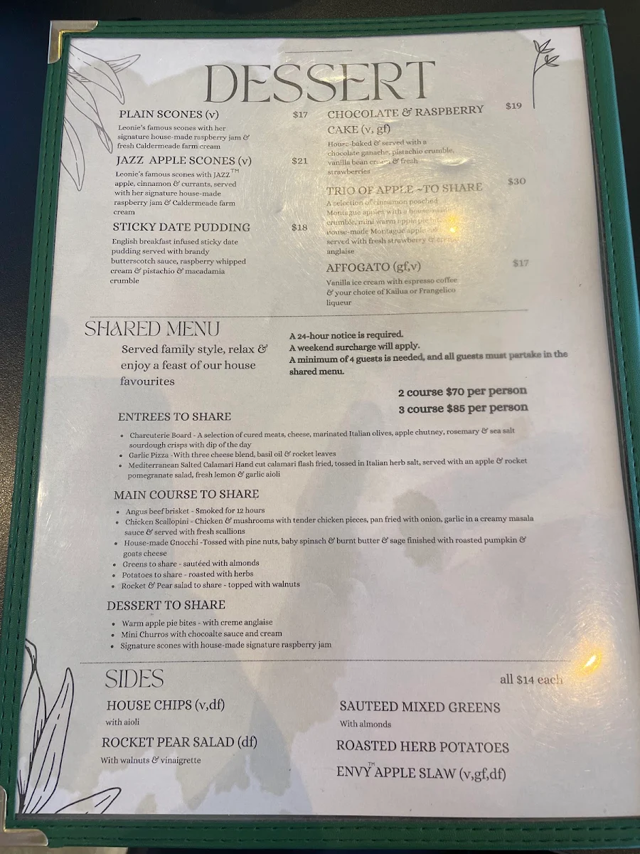 Menu, Stella's Kitchen