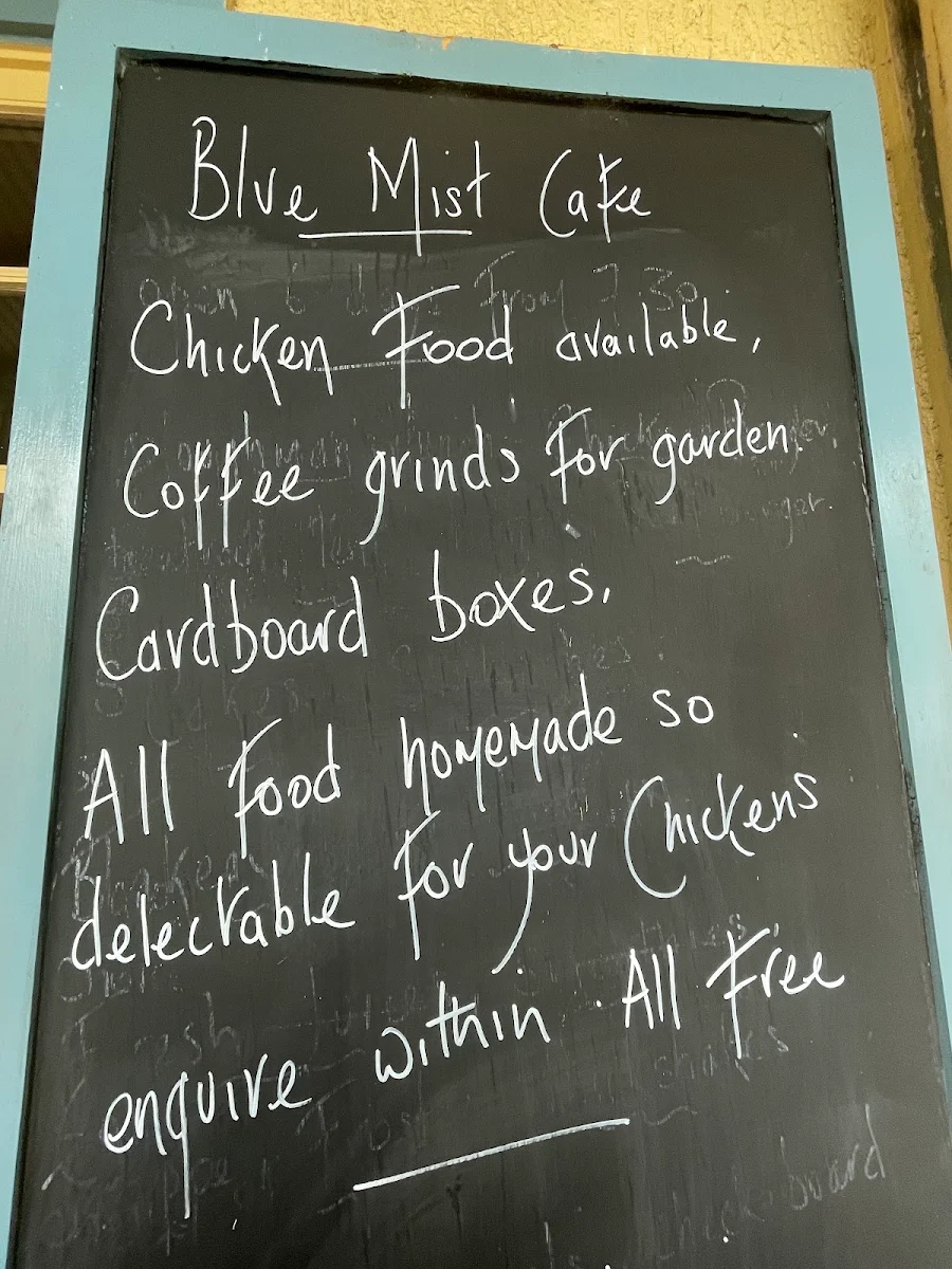 Menu, Blue Mist Cafe