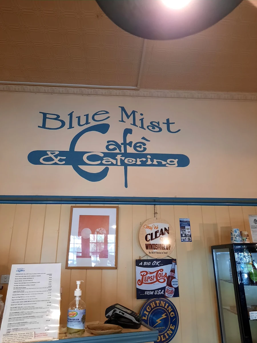 Menu, Blue Mist Cafe