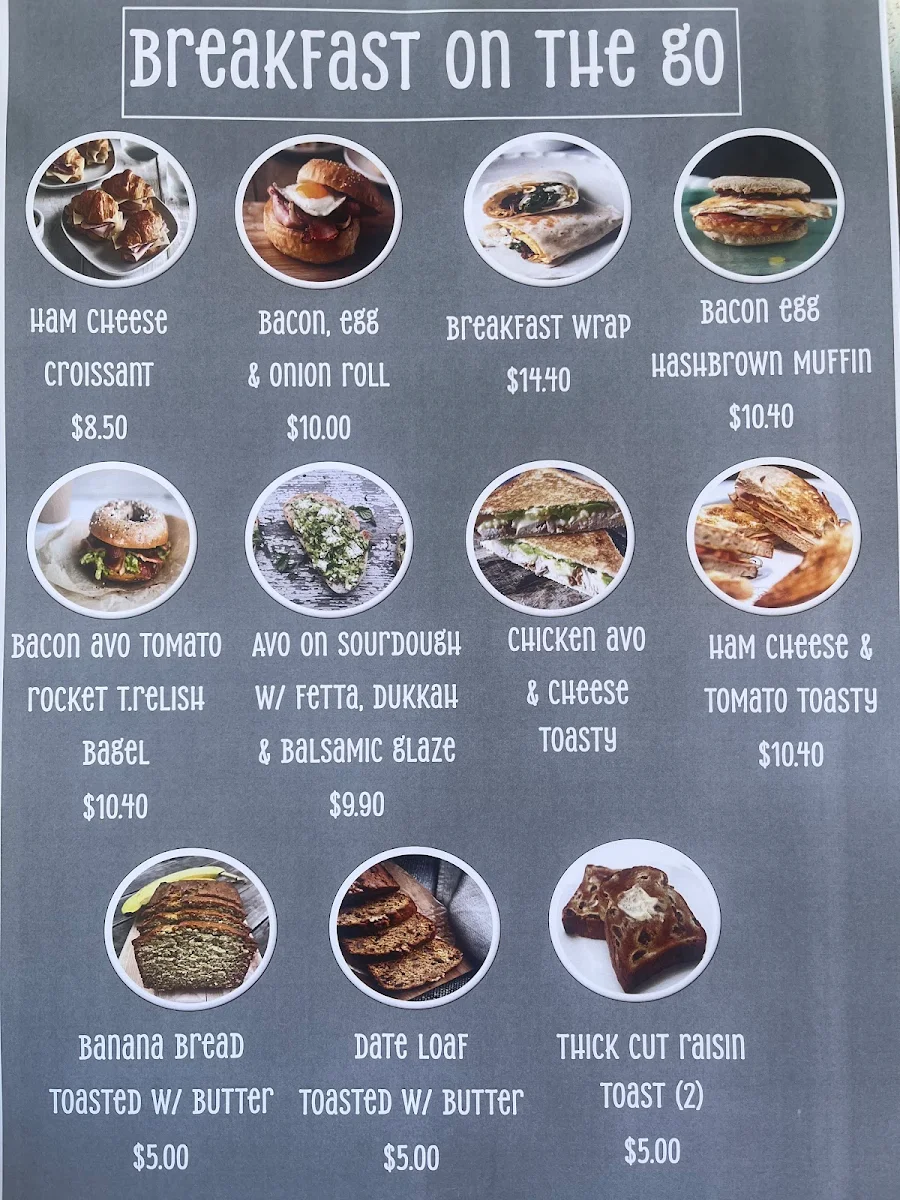 Menu, Dose Tropical Coffee Co. Bayswater