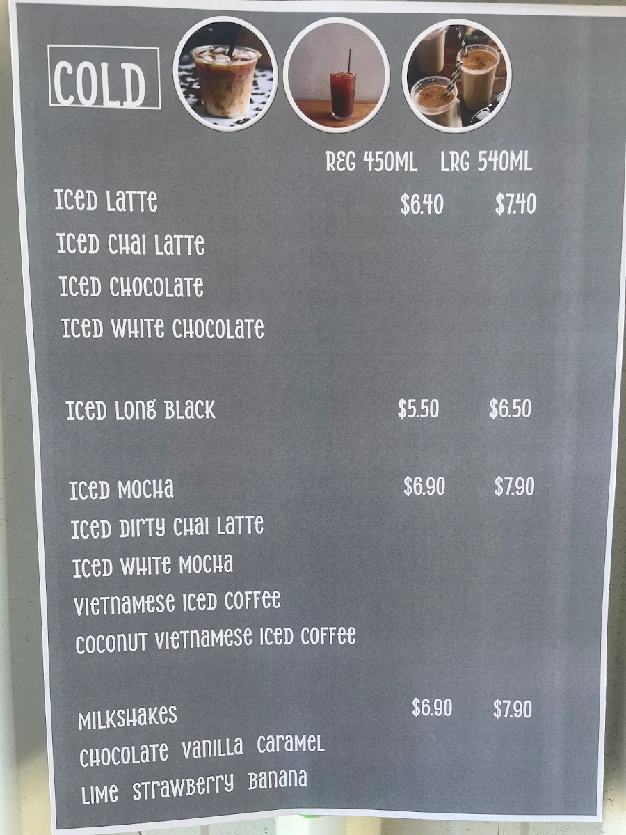 Menu, Dose Tropical Coffee Co. Bayswater