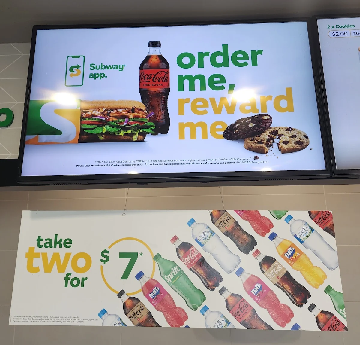 Menu, Subway