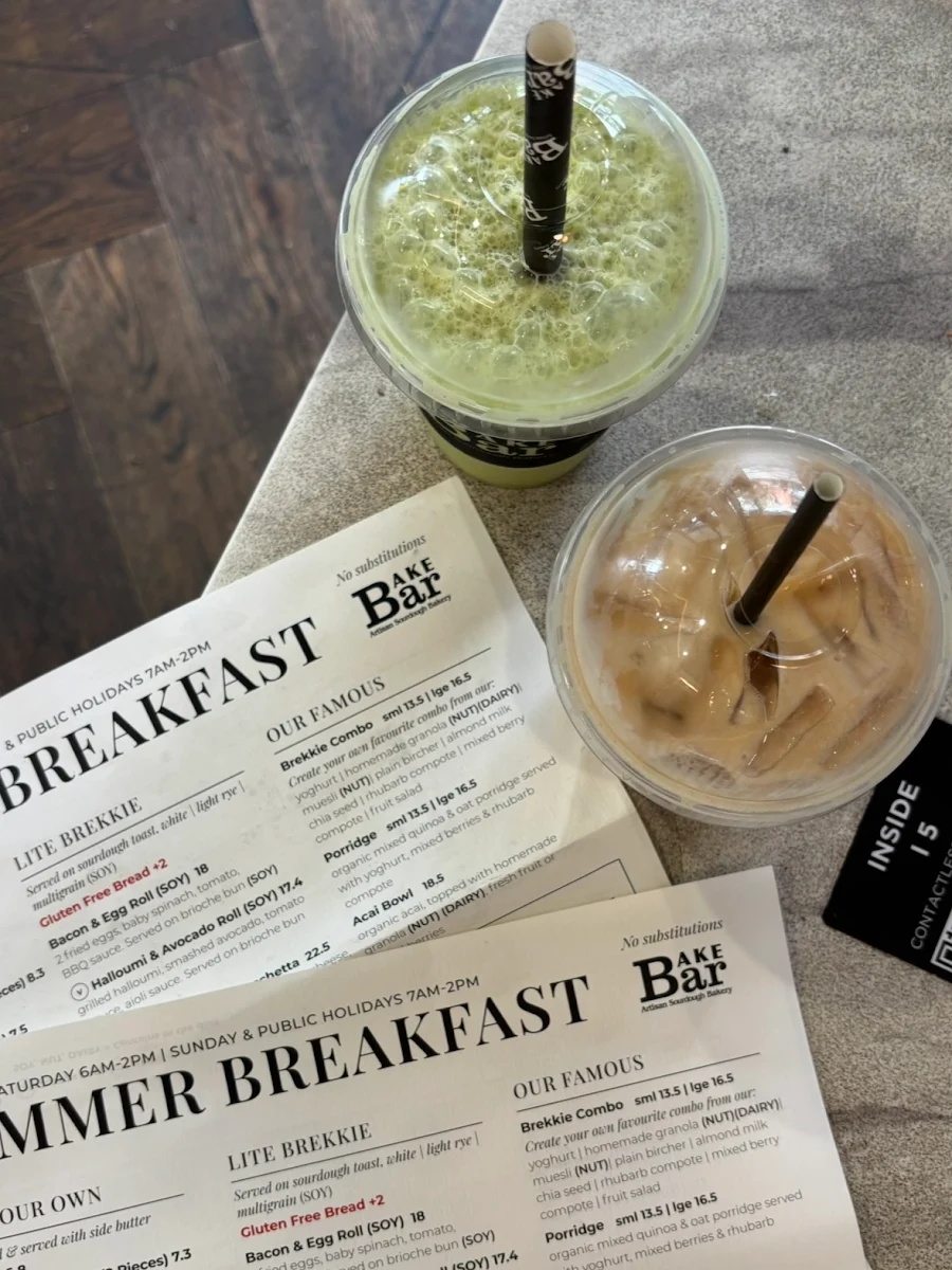 Menu, Bake Bar
