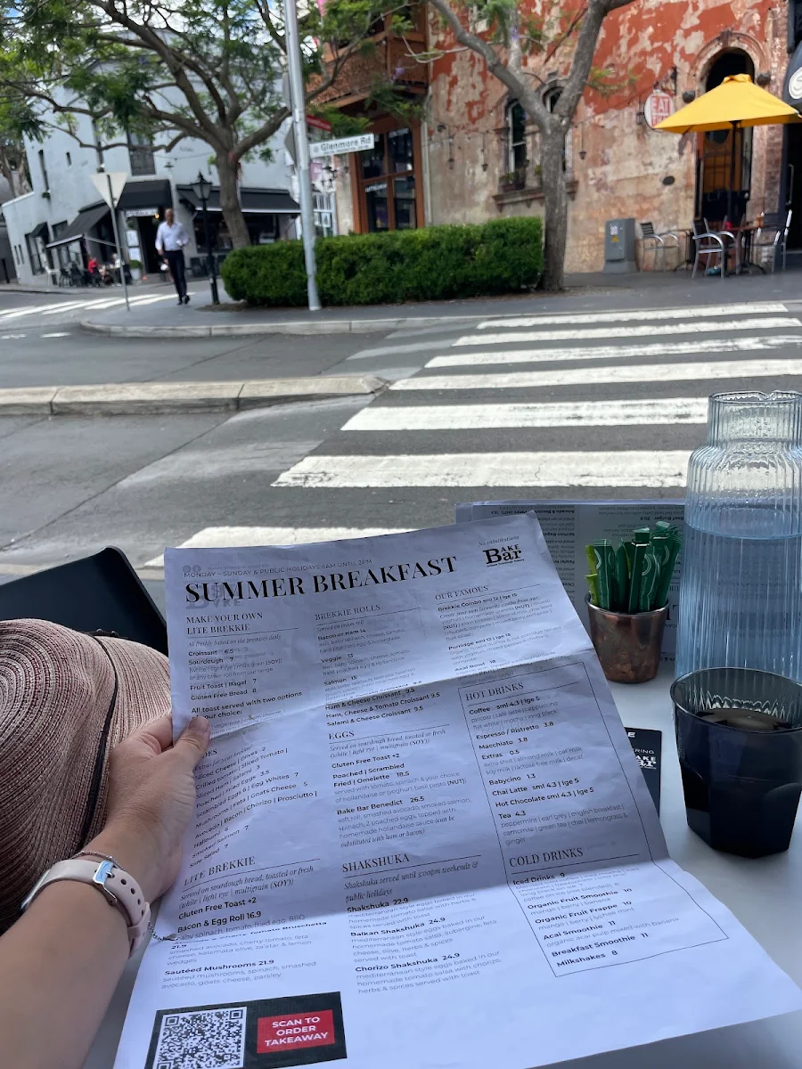 Menu, Bake Bar