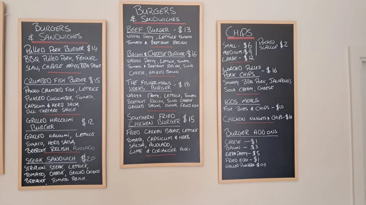 Menu, The Fisherman's Chip