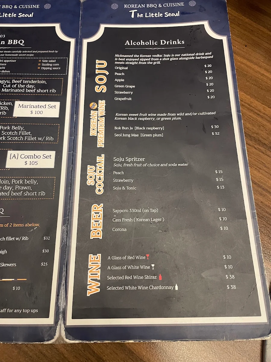 Menu, The Little Seoul