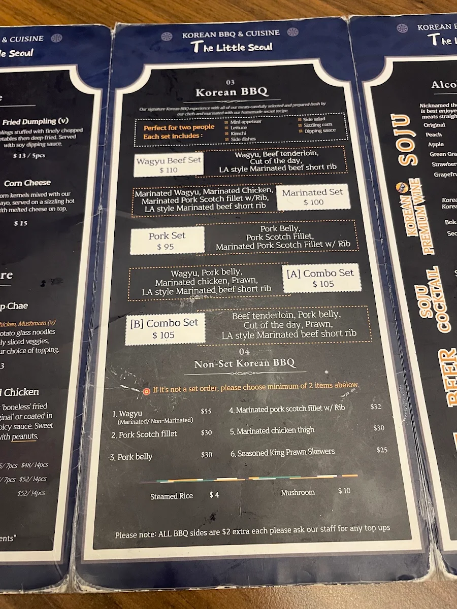 Menu, The Little Seoul